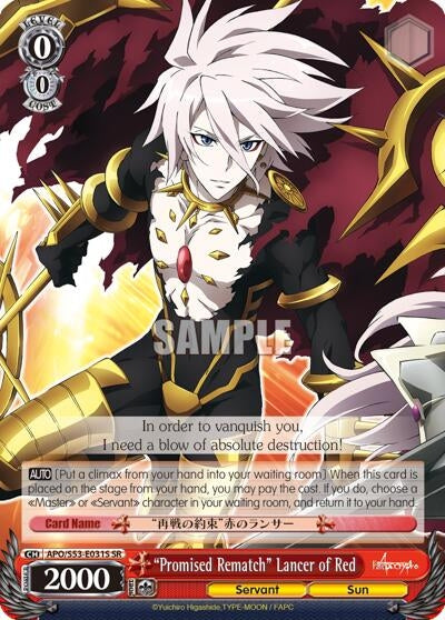 Image for "Promised Rematch" Lancer of Red (SR) (APO/S53-E031S SR) (Fate/Apocrypha) - Weiss Schwarz