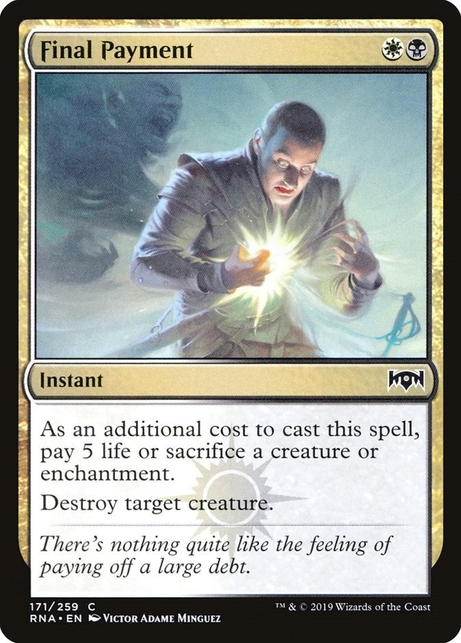 Image for Final Payment (171) (Ravnica Allegiance) - Magic: The Gathering