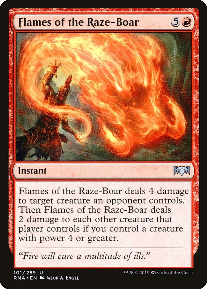 Image for Flames of the Raze-Boar (101) (Ravnica Allegiance) - Magic: The Gathering