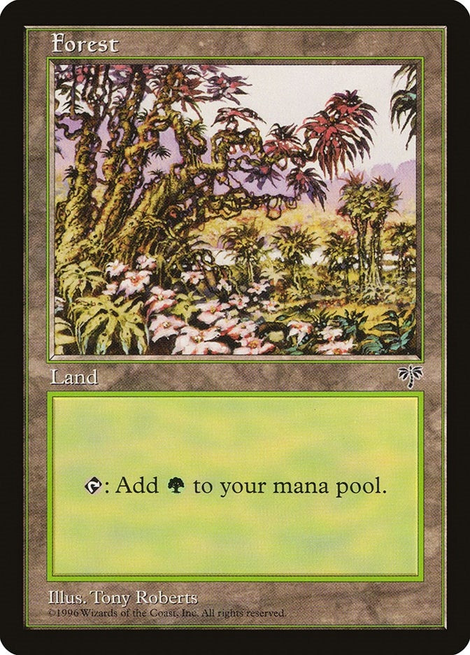 Image for Forest (Red Tree Leaves) (Mirage) - Magic: The Gathering