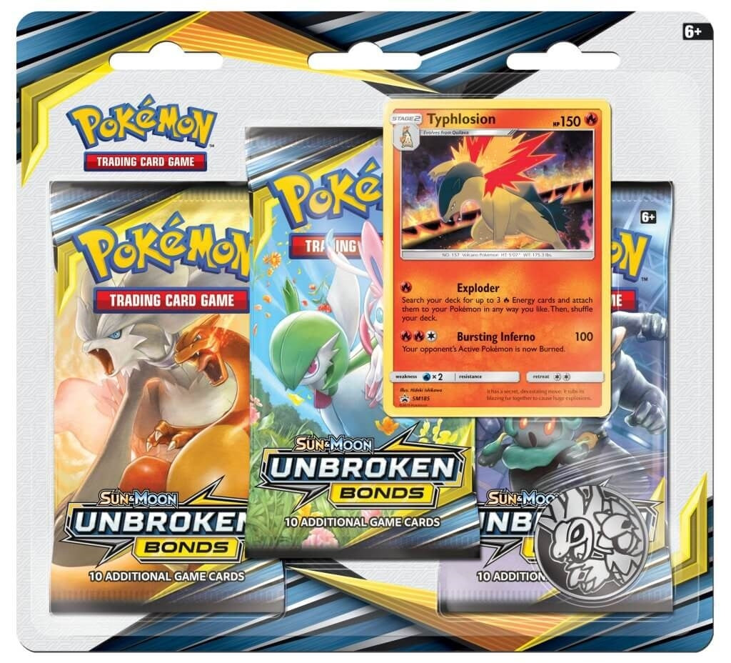 Image for Unbroken Bonds 3 Pack Blister [Typhlosion] - Pokemon