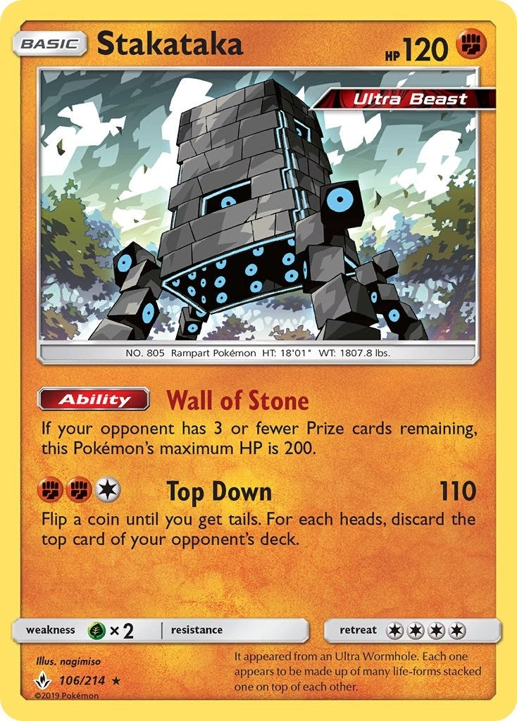 Image for Stakataka (106/214) (SM10) - Pokemon