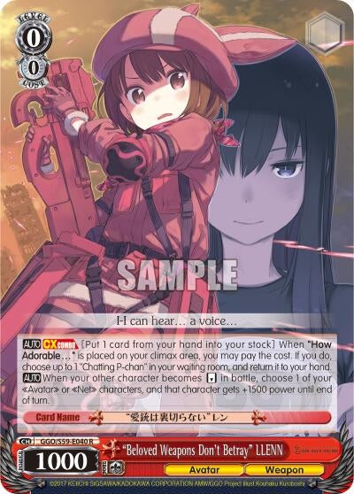 Image for "Beloved Weapons Don't Betray" LLENN (GGO/S59-E040 R) (SAO Alternative–Gun Gale Online) - Weiss Schwarz