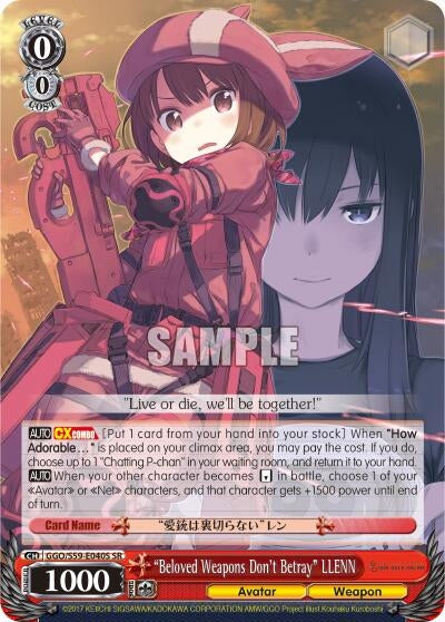 Image for "Beloved Weapons Don't Betray" LLENN (SR) (GGO/S59-E040S SR) (SAO Alternative–Gun Gale Online) - Weiss Schwarz