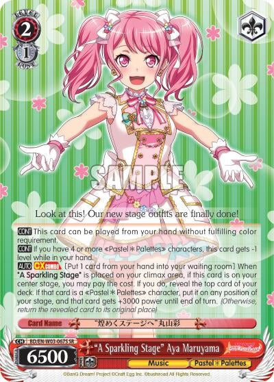 Image for "A Sparkling Stage" Aya Maruyama (SR) (BD/EN-W03-067S SR) (BanG Dream! Girls Band Party! MULTI LIVE) - Weiss Schwarz