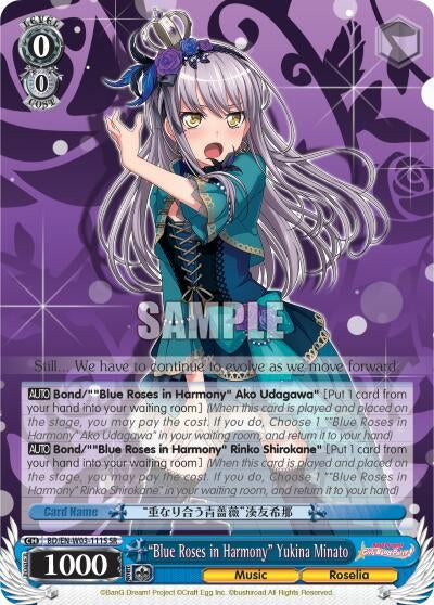 Image for "Blue Roses in Harmony" Yukina Minato (SR) (BD/EN-W03-111S SR) (BanG Dream! Girls Band Party! MULTI LIVE) - Weiss Schwarz