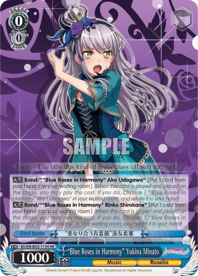 Image for "Blue Roses in Harmony" Yukina Minato (HR) (BD/EN-W03-111H HR) (BanG Dream! Girls Band Party! MULTI LIVE) - Weiss Schwarz