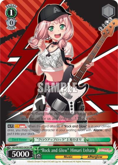 Image for "Rock and Glow" Himari Uehara (HR) (BD/EN-W03-043H HR) (BanG Dream! Girls Band Party! MULTI LIVE) - Weiss Schwarz