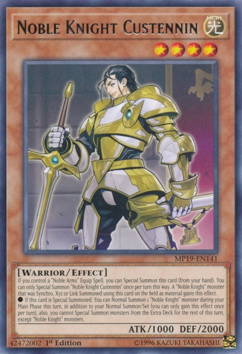 Image for Noble Knight Custennin (MP19-EN141) (MP19) - YuGiOh