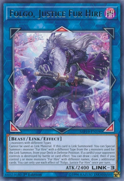 Image for Folgo, Justice Fur Hire (MP19-EN190) (MP19) - YuGiOh