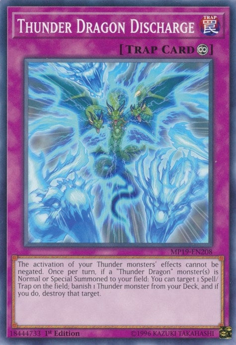 Image for Thunder Dragon Discharge (MP19-EN208) (MP19) - YuGiOh