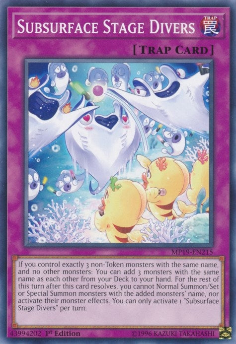 Image for Subsurface Stage Divers (MP19-EN215) (MP19) - YuGiOh