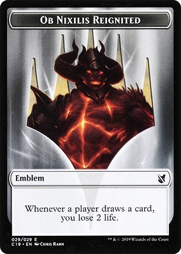 Image for Emblem - Ob Nixilis Reignited // Zombie (010) Double-Sided Token (29 // 10) (Commander 2019) - Magic: The Gathering
