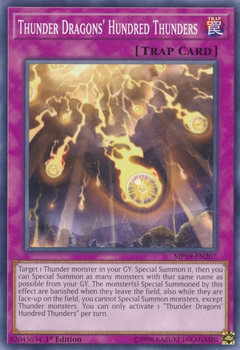 Image for Thunder Dragons' Hundred Thunders (MP19-EN207) (MP19) - YuGiOh