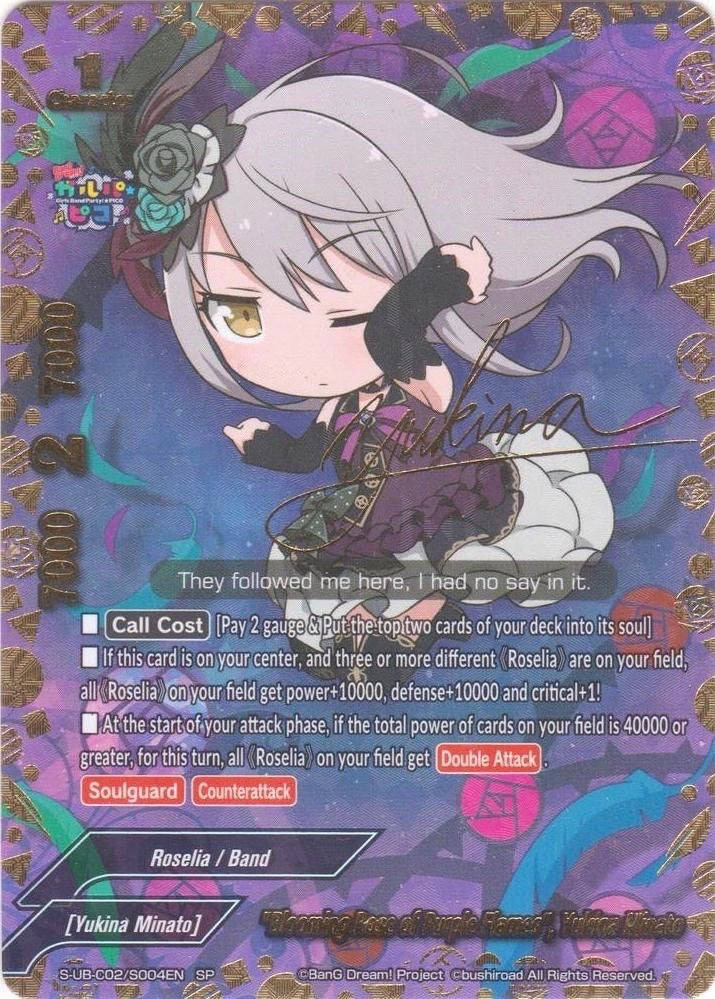 Image for "Blooming Rose of Purple Flames", Yukina Minato (SP) (S-UB-C02/S004EN) (BanG Dream! Girls Band Party! PICO) - Future Card BuddyFight