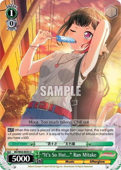 Image for "It's So Hot..." Ran Mitake (BD/W63-E035 U) (BanG Dream! Girls Band Party! Vol.2) - Weiss Schwarz
