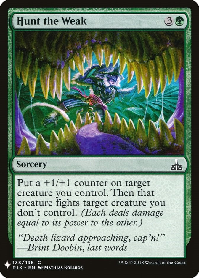 Image for Hunt the Weak (133) (The List Reprints) - Magic: The Gathering