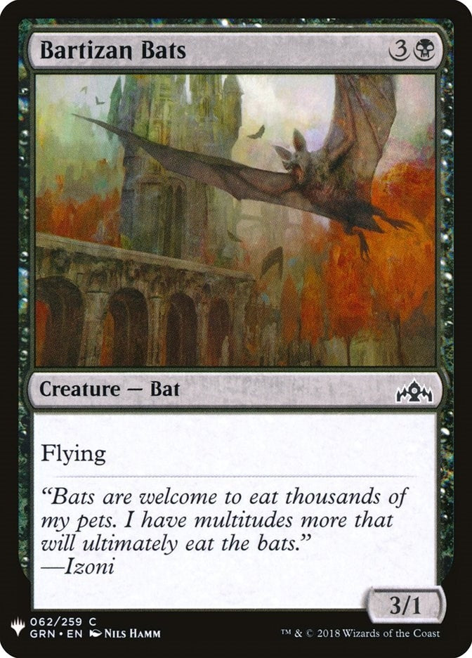 Image for Bartizan Bats (62) (The List Reprints) - Magic: The Gathering