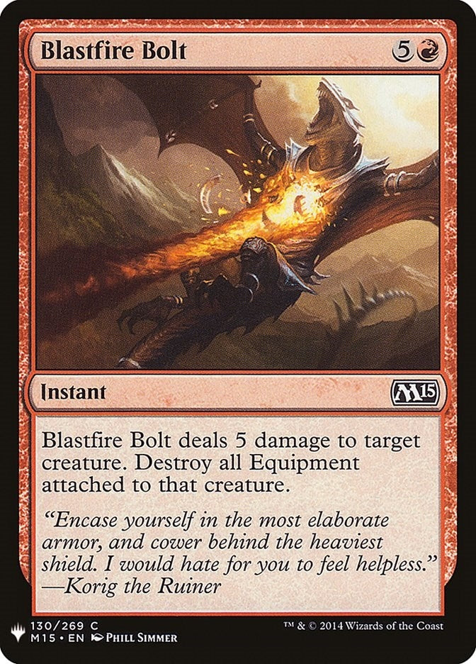 Image for Blastfire Bolt (130) (The List Reprints) - Magic: The Gathering