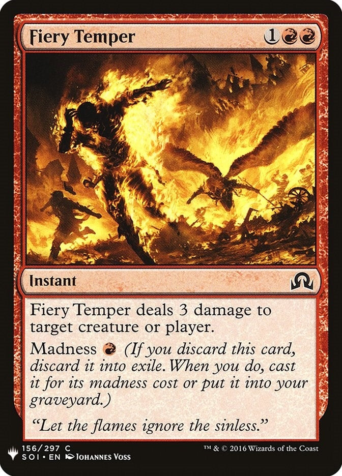 Image for Fiery Temper (156) (The List Reprints) - Magic: The Gathering