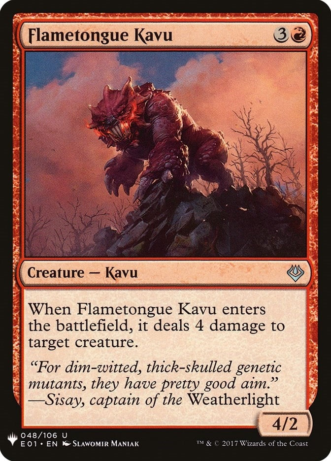 Image for Flametongue Kavu (48) (The List Reprints) - Magic: The Gathering