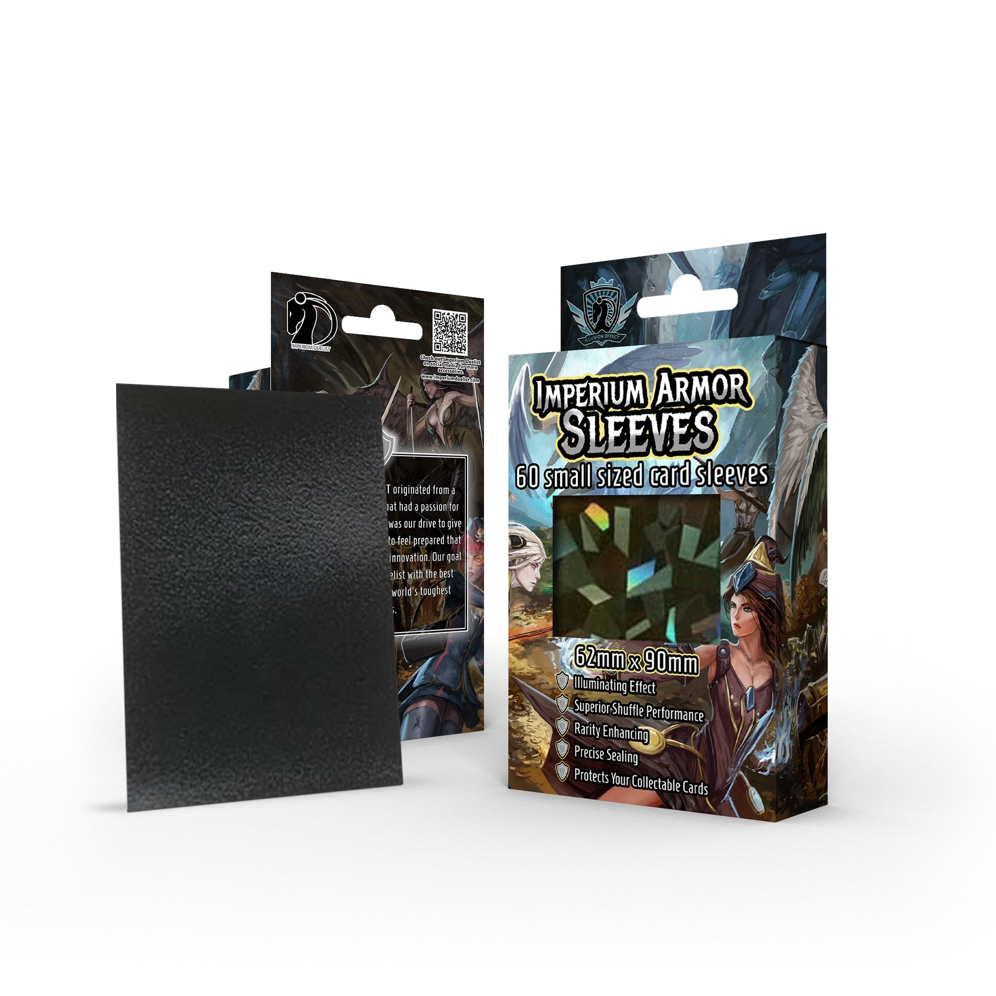 Image for Imperium Armor Sleeves Illusion Effect: Diamond - Obsidian Black (60-Pack) - Card Sleeves