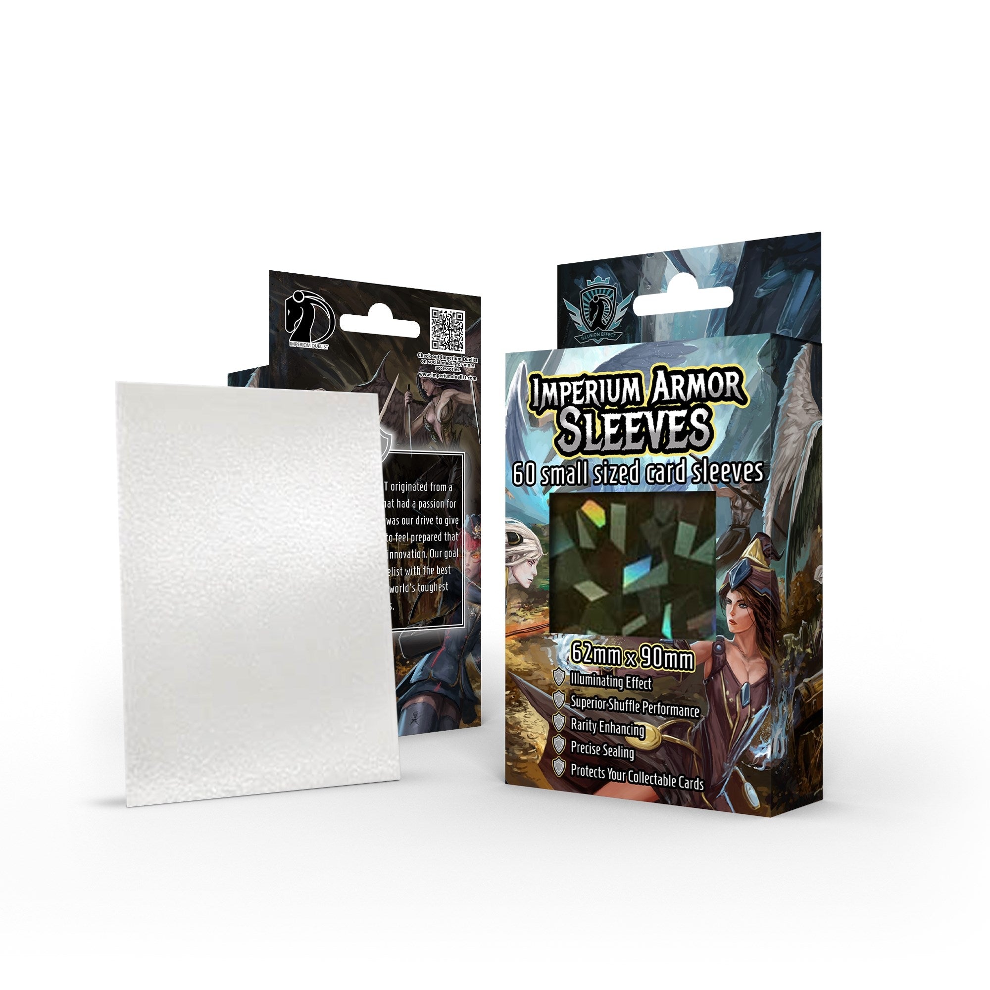 Image for Imperium Armor Sleeves Illusion Effect: Diamond - Pearl White (60-Pack) - Card Sleeves