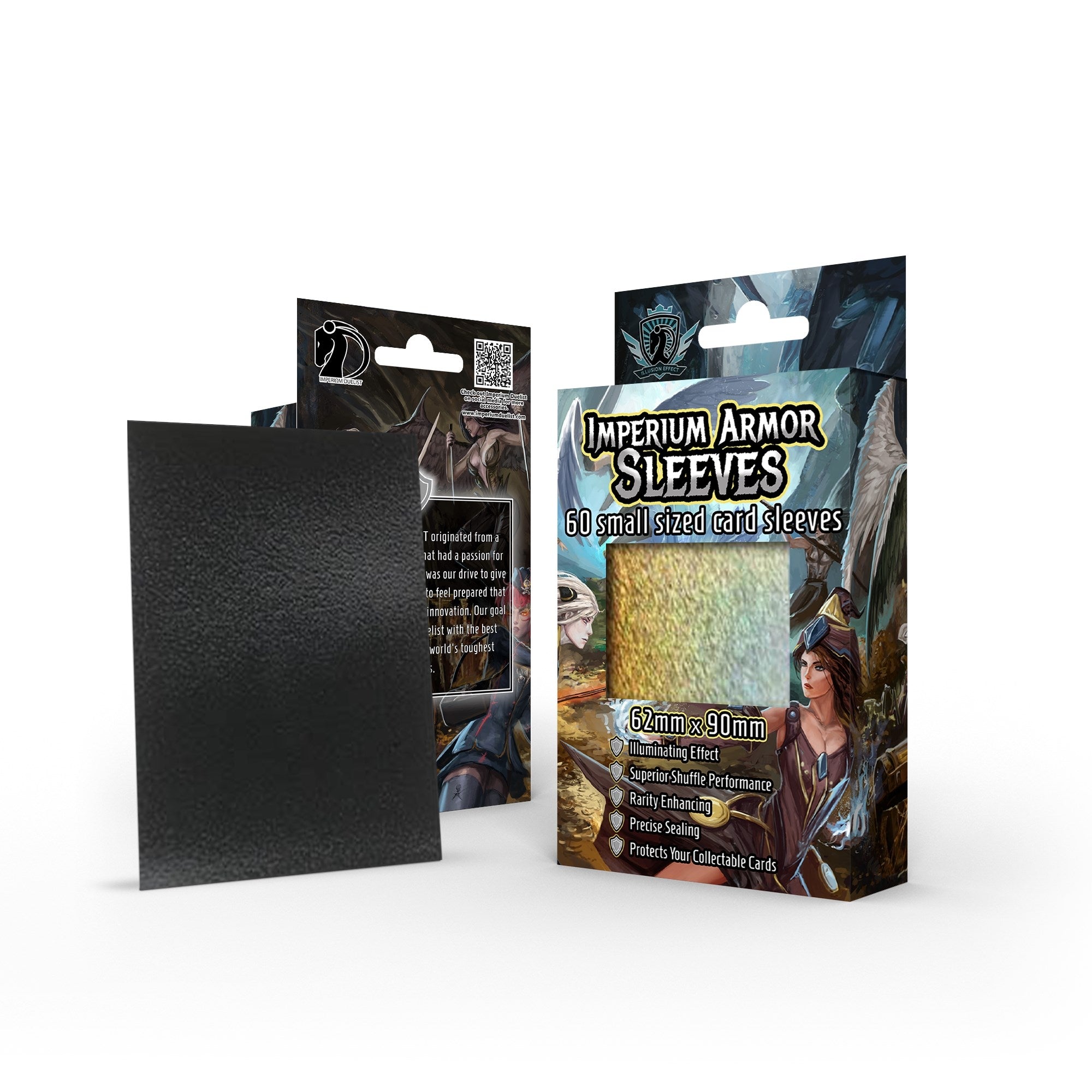 Image for Imperium Armor Sleeves Illusion Effect: Sandstorm - Obsidian Black (60-Pack) - Card Sleeves