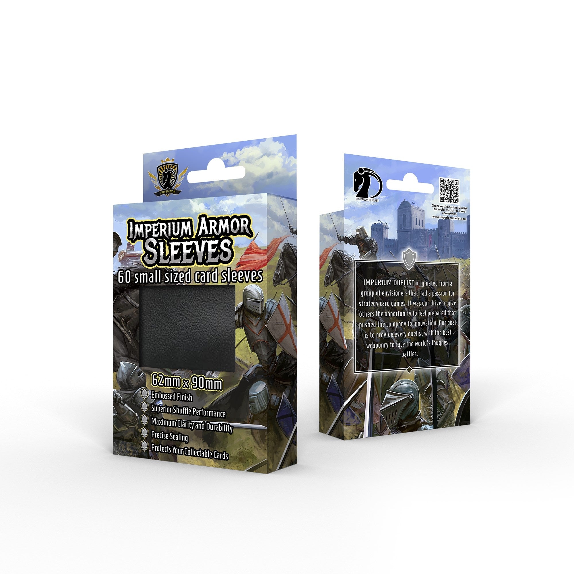 Image for Imperium Armor Sleeves Pro Edition: Obsidian Black (60-Pack) - Card Sleeves