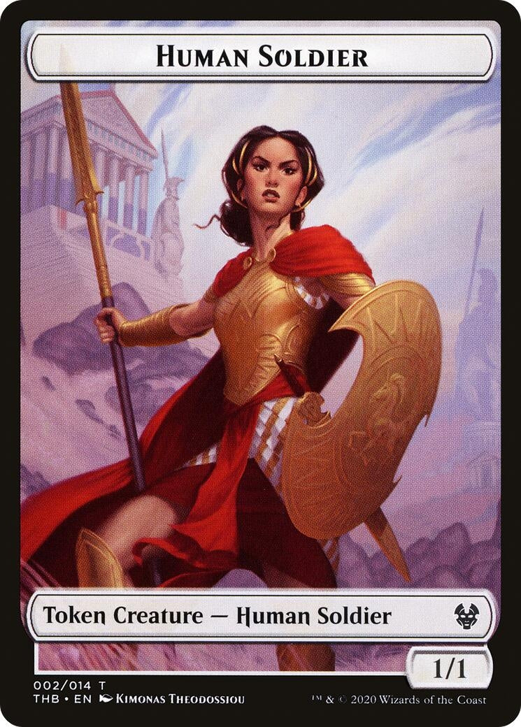 Image for Human Soldier // Elemental Double-Sided Token (2 // 8) (Theros Beyond Death) - Magic: The Gathering