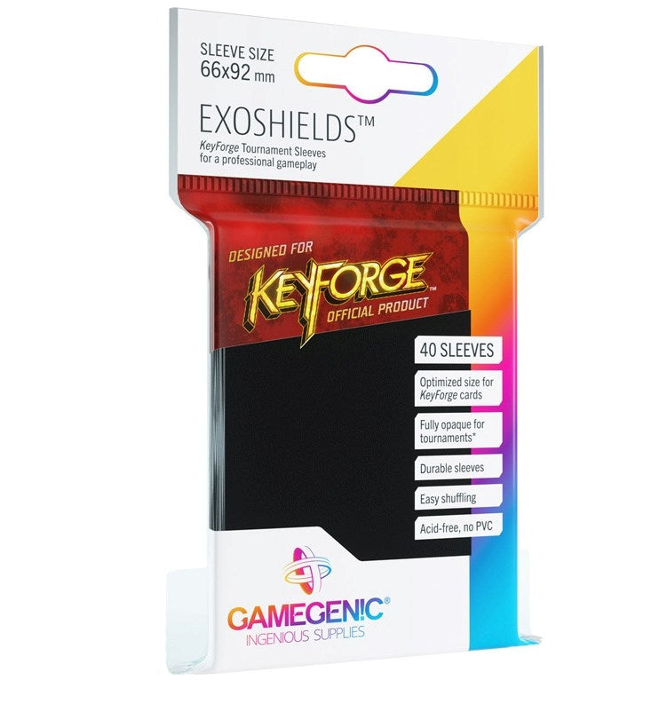 Image for GameGenic KeyForge Exoshields - Black (40-Pack) - Card Sleeves