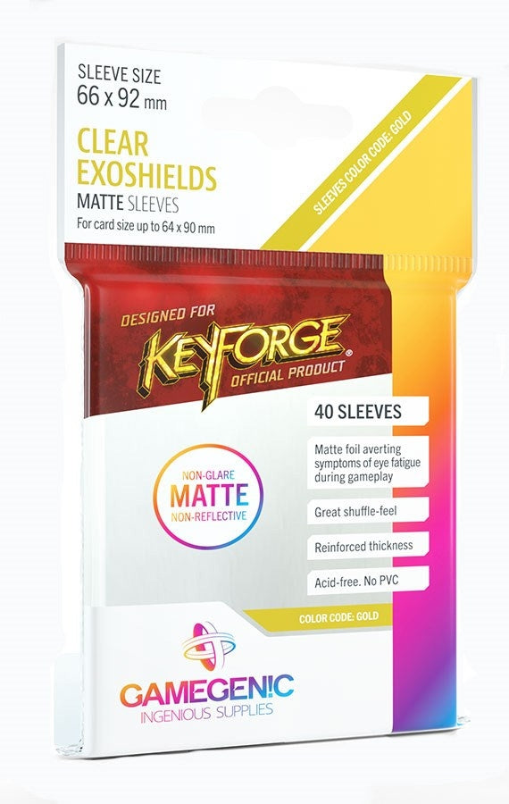Image for GameGenic KeyForge Matte Exoshields - Clear (40-Pack) - Card Sleeves