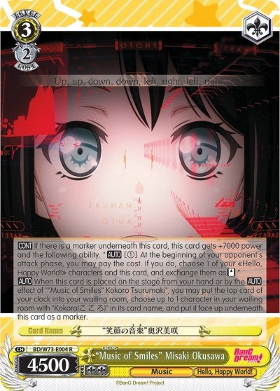 Image for "Music of Smiles" Misaki Okusawa (BD/W73-E004 R) (BanG Dream! Vol.2) - Weiss Schwarz