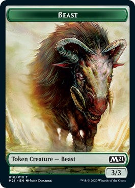 Image for Beast // Cat (020) Double-Sided Token (10 // 20) (Core Set 2021) - Magic: The Gathering