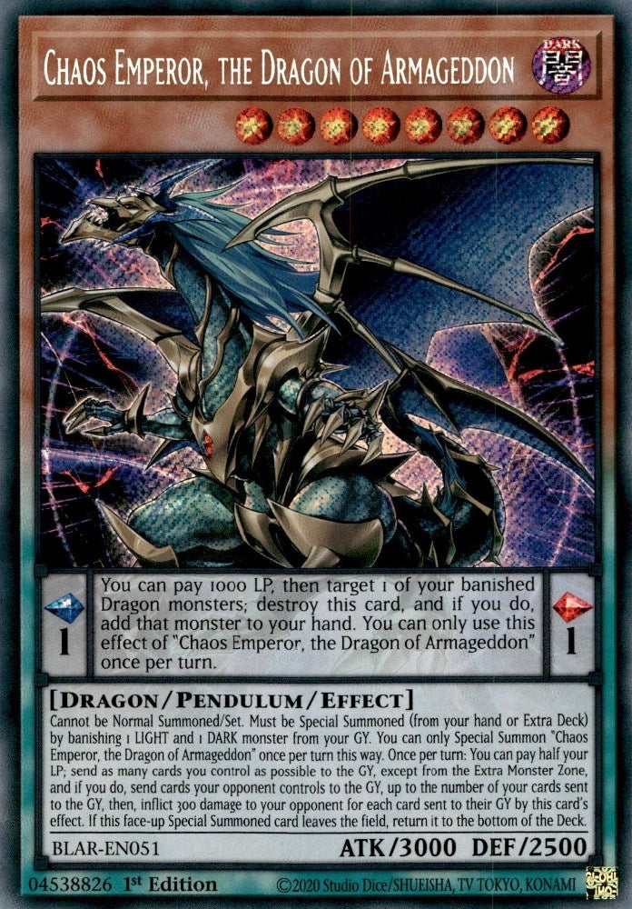 Image for Chaos Emperor, the Dragon of Armageddon (BLAR-EN051) (BLAR) - YuGiOh