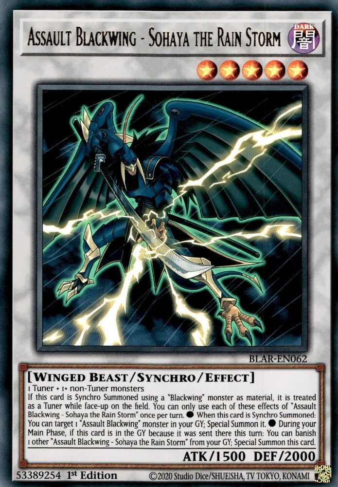 Image for Assault Blackwing - Sohaya the Rain Storm (BLAR-EN062) (BLAR) - YuGiOh