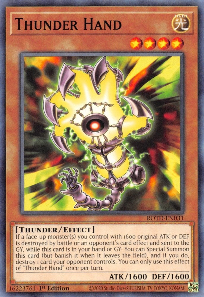Image for Thunder Hand (ROTD-EN031) (ROTD) - YuGiOh