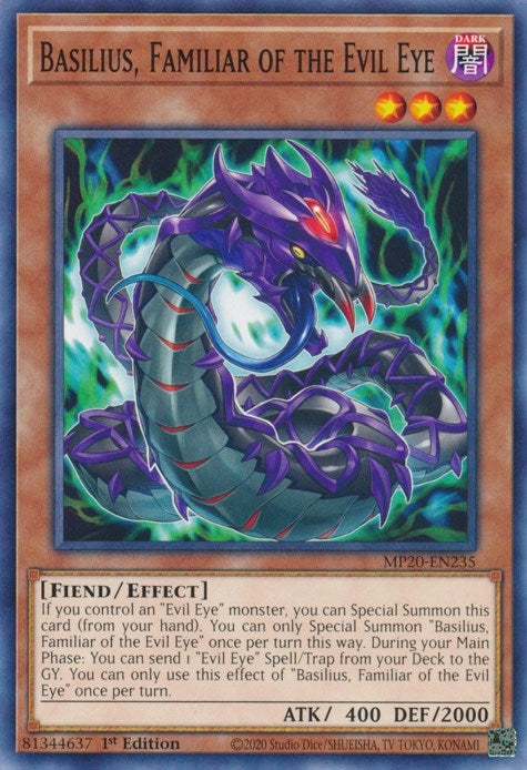 Image for Basilius, Familiar of the Evil Eye (MP20-EN235) (MP20) - YuGiOh
