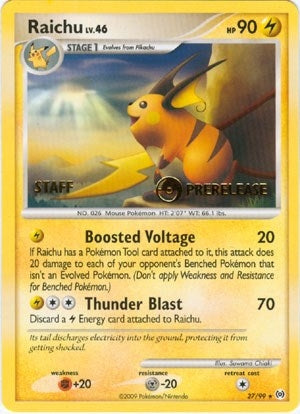 Image for Raichu - 27/99 (Prerelease) [Staff] (27/99) (PR) - Pokemon