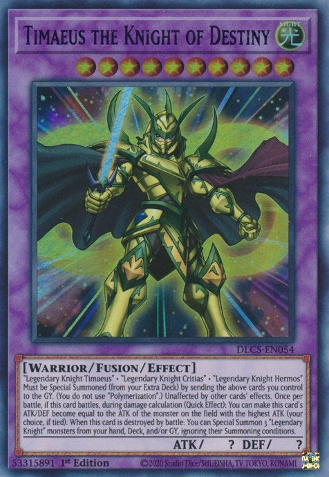 Image for Timaeus the Knight of Destiny (Blue) (DLCS-EN054) (DLCS) - YuGiOh