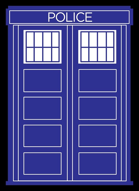 Image for Double Matte Art Sleeve - Police Box Black Border (50-Pack) - Card Sleeves