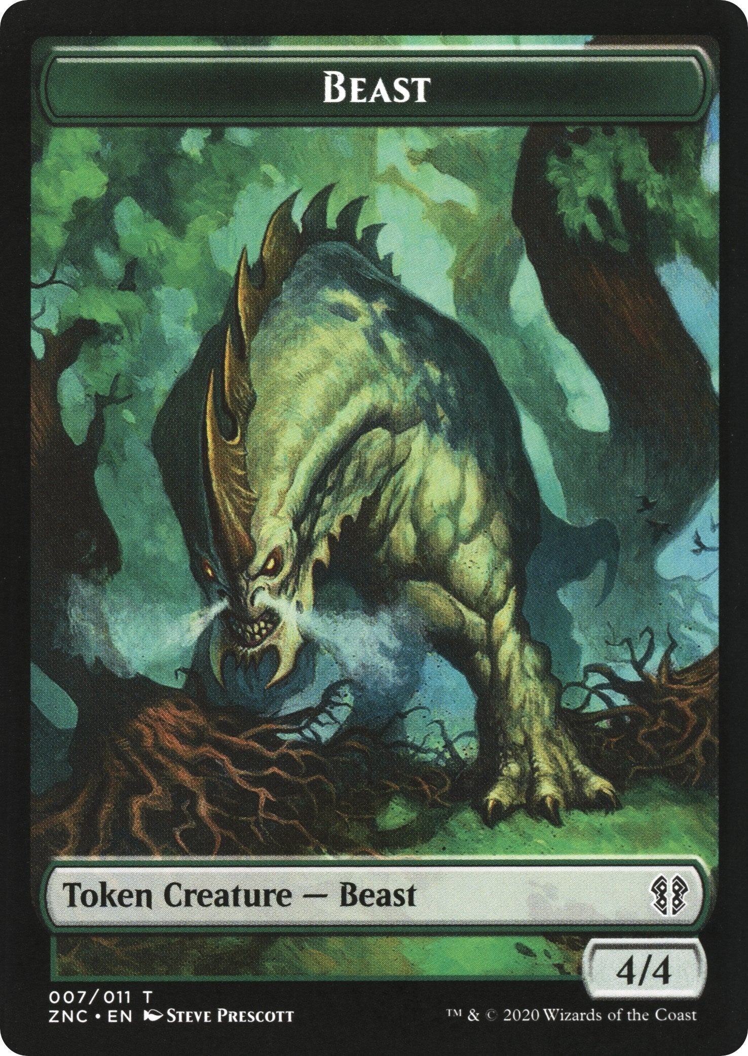 Image for Beast // Saproling Double-Sided Token (7 // 9) (Zendikar Rising) - Magic: The Gathering