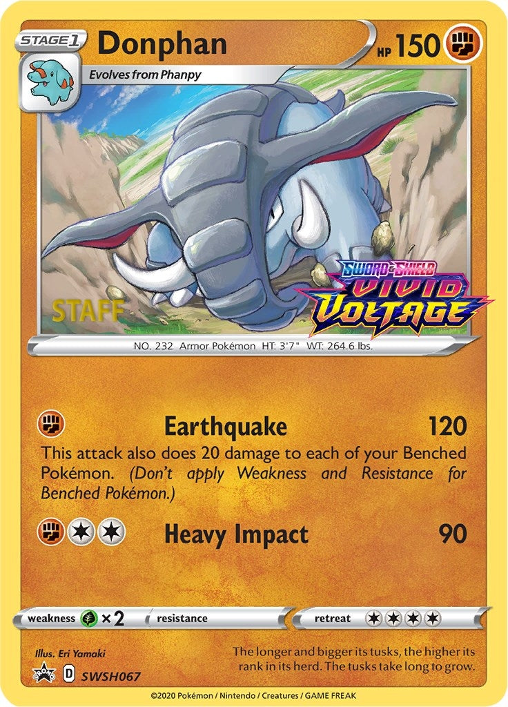 Image for Donphan - SWSH067 (Prerelease) [Staff] (SWSH067) (SWSD) - Pokemon