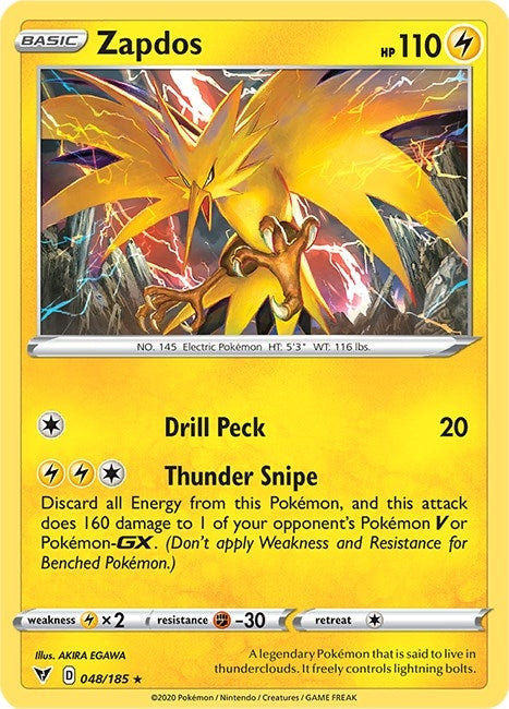 Image for Zapdos (048/185) (SWSH04) - Pokemon