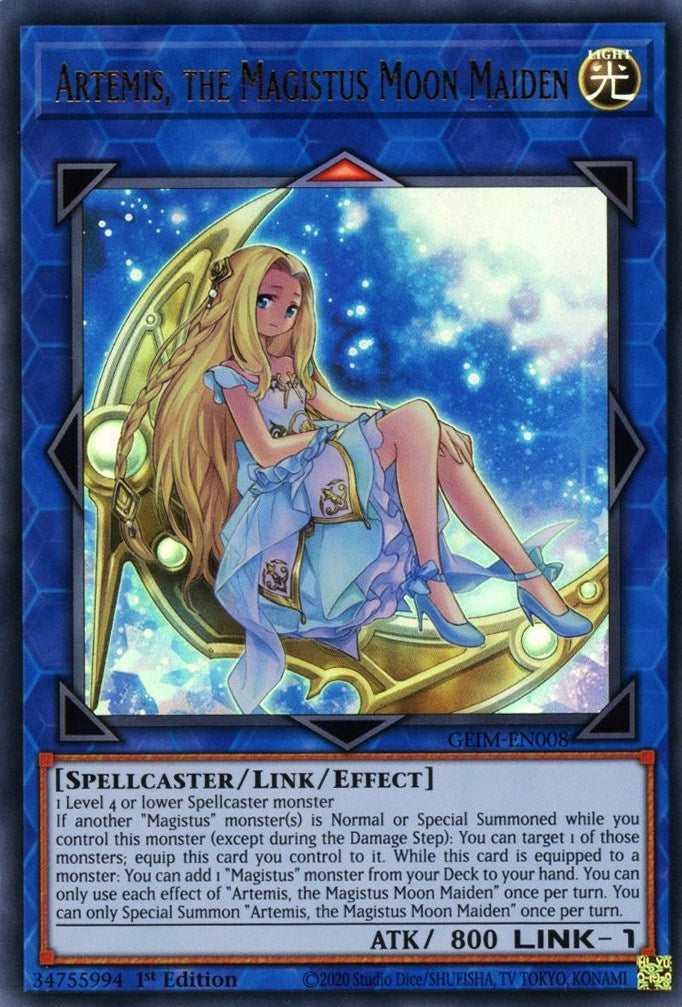 Image for Artemis, the Magistus Moon Maiden (GEIM-EN008) (GEIM) - YuGiOh