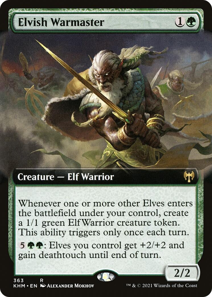 Image for Elvish Warmaster (Extended Art) (363) (Kaldheim) - Magic: The Gathering