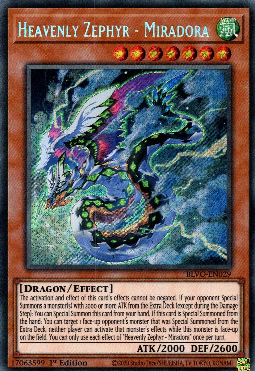 Image for Heavenly Zephyr - Miradora (BLVO-EN029) (BLVO) - YuGiOh