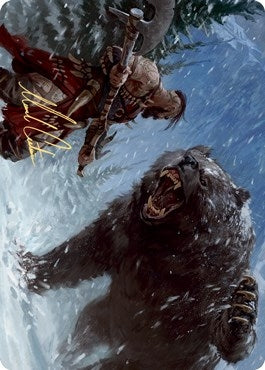 Image for Blizzard Brawl Art Card (Gold-Stamped Signature) (41) (Kaldheim) - Magic: The Gathering