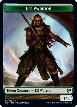 Image for Elf Warrior // Icy Manalith Double-Sided Token (15 // 17) (Kaldheim) - Magic: The Gathering