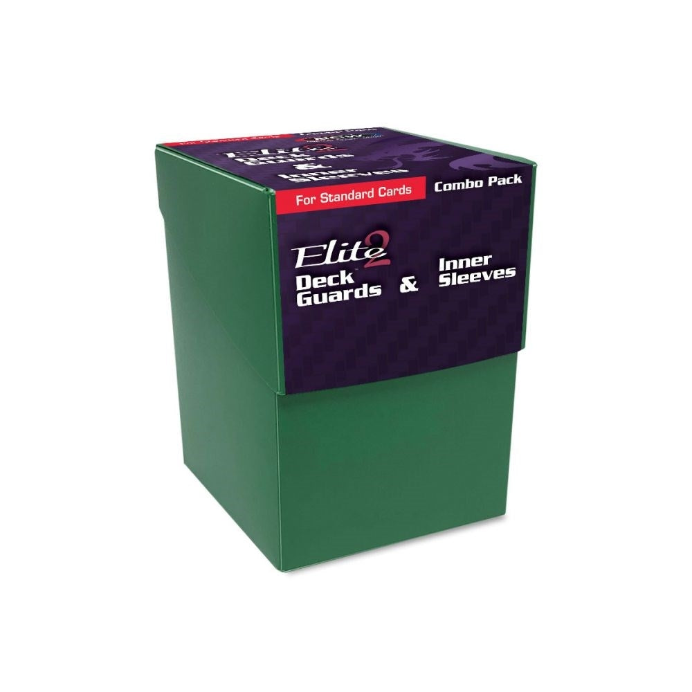 Image for Elite2 Deck Guards & Inner Sleeves Combo Pack - Glossy Standard - Green (100-Pack) - Card Sleeves